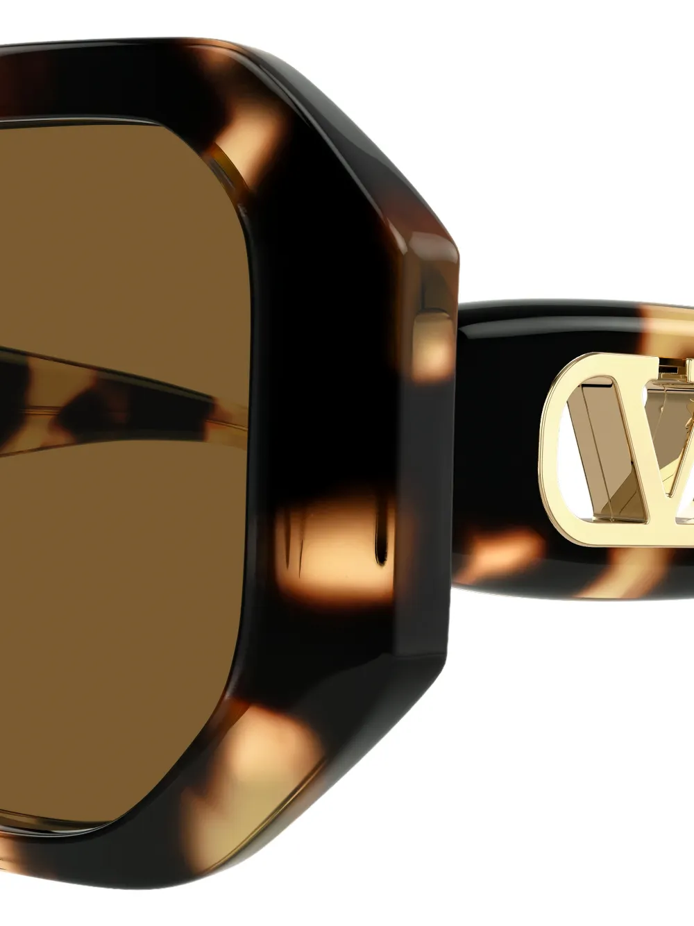 VALENTINO GARAVANI EYEWEAR VLogo zonnebril met geometrisch montuur Bruin