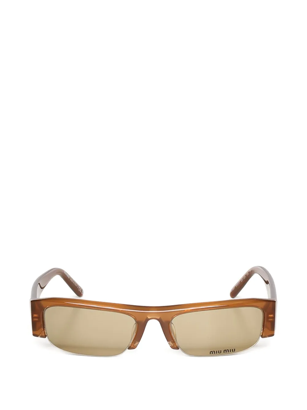 Miu Miu Eyewear Vedette rectangle-frame sunglasses - Braun