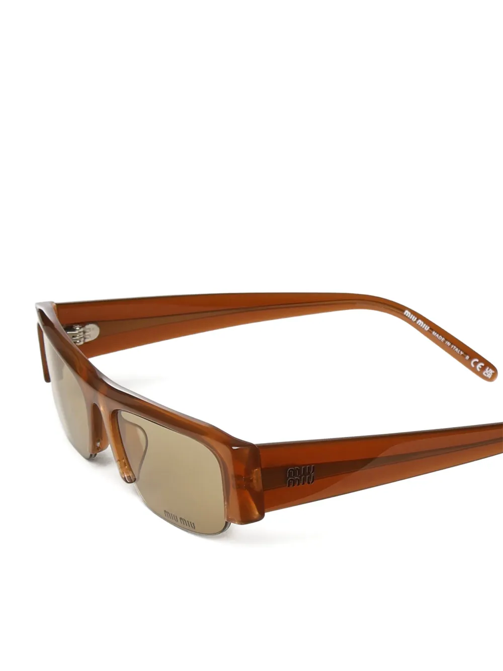 MIU MIU ヴェデット スクエアサングラス Miu Miu Eyewear Vedette スクエアフレーム サングラス | ブラウン