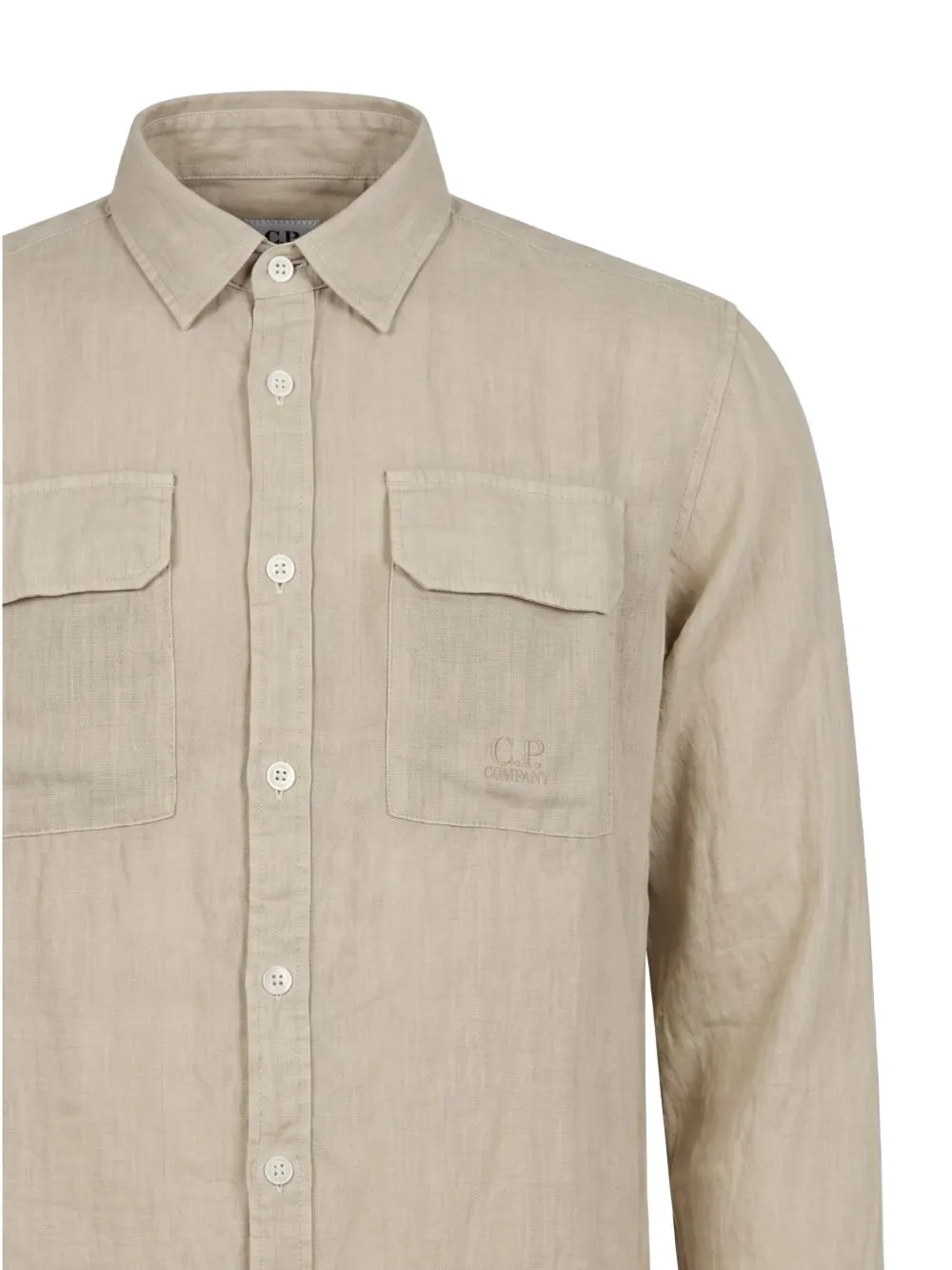 C.P. Company Overhemd met geborduurd logo Beige
