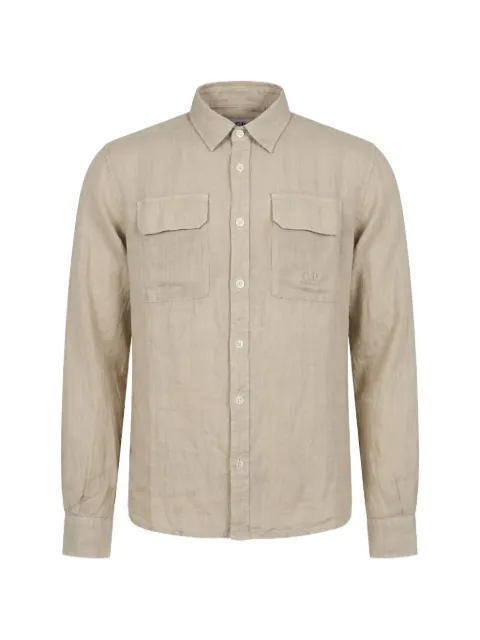 C.P. Company logo-embroidered chest-pocket shirt