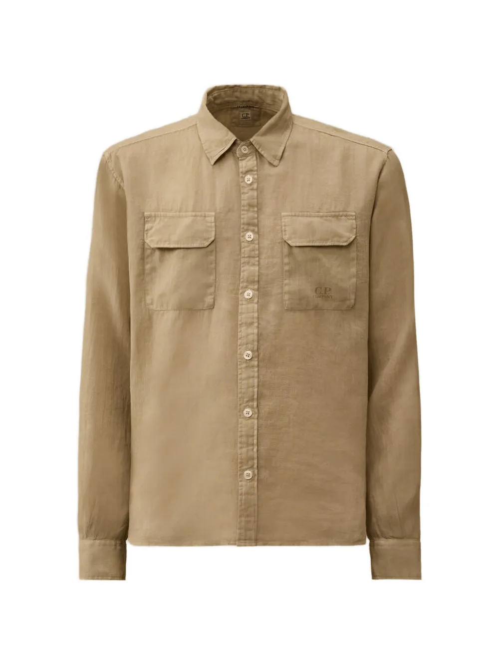 C.P. Company Overhemd met geborduurd logo Beige
