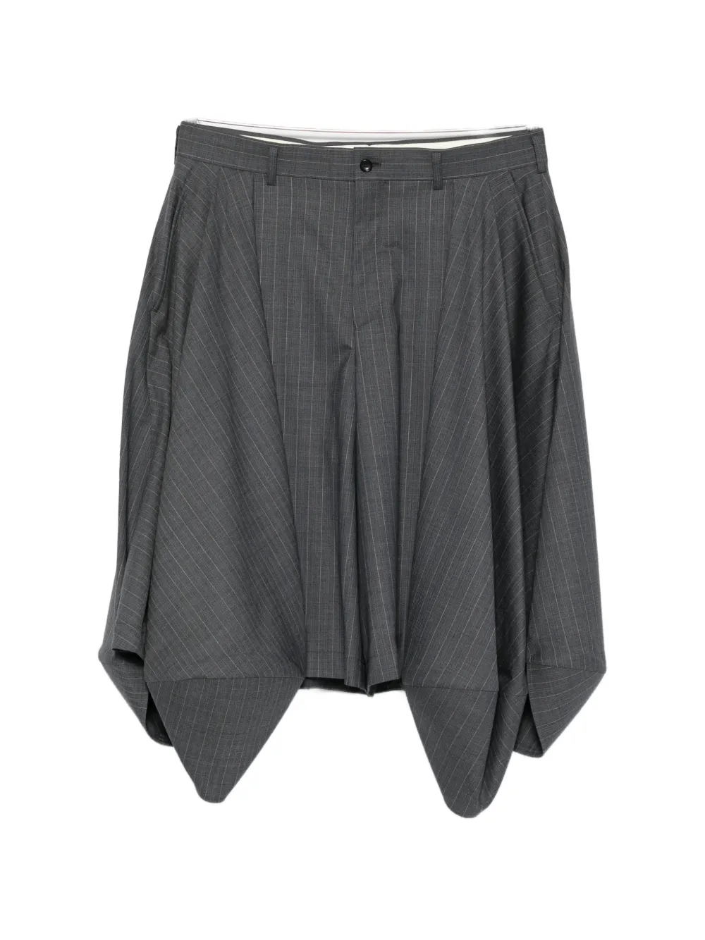 Comme des Garçons Homme Plus pinstripe-pattern handkerchief-hem shorts - Grigio