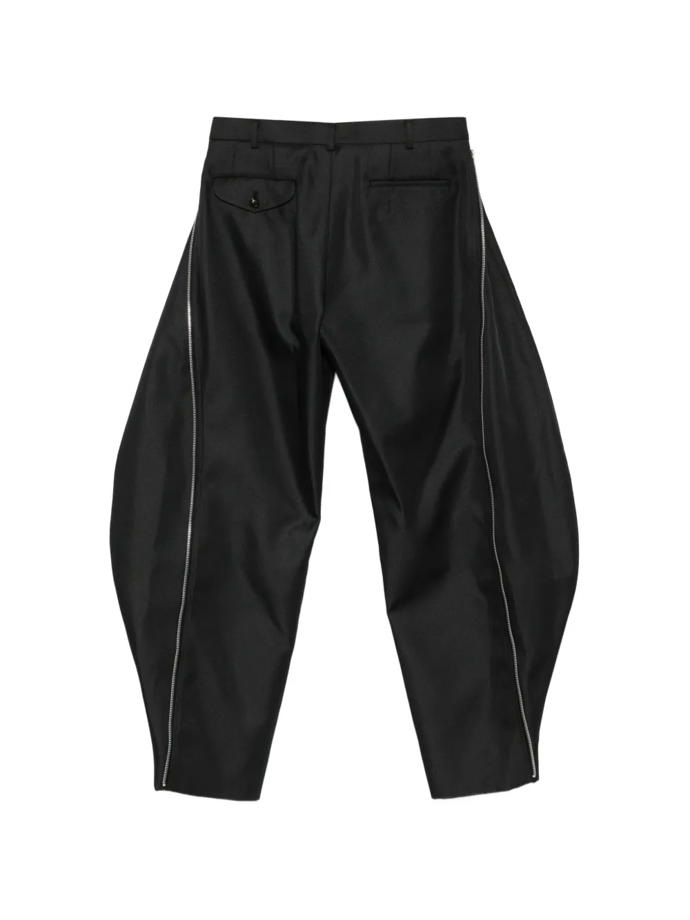 Comme des Garçons Homme Plus Gewelfde broek met ritsdetail Zwart