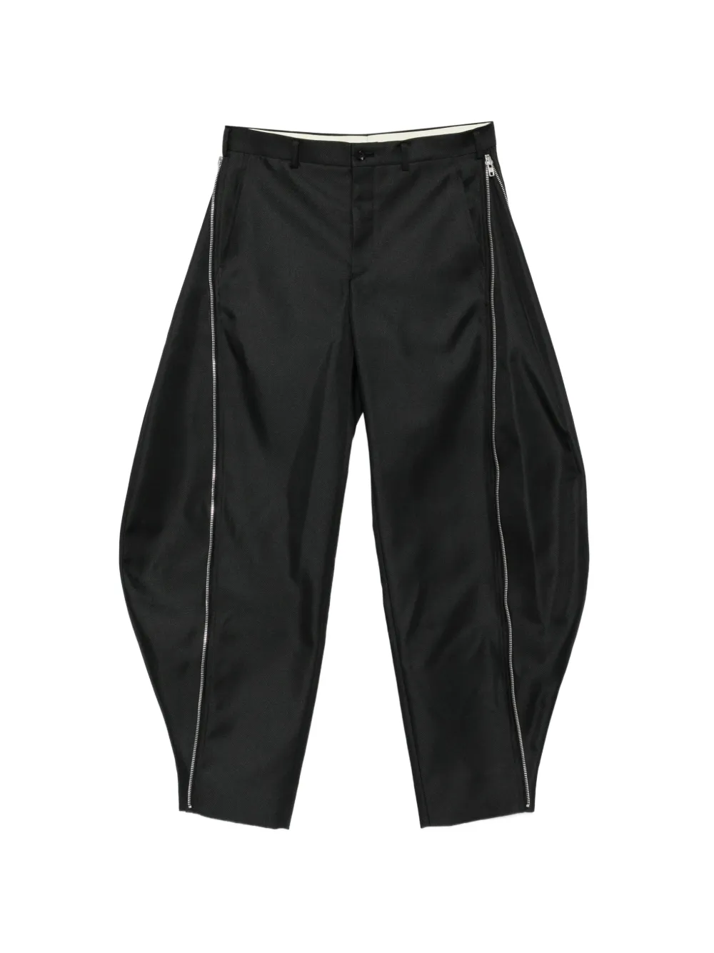 Comme des Garçons Homme Plus zip-detail curved-leg trousers - Nero