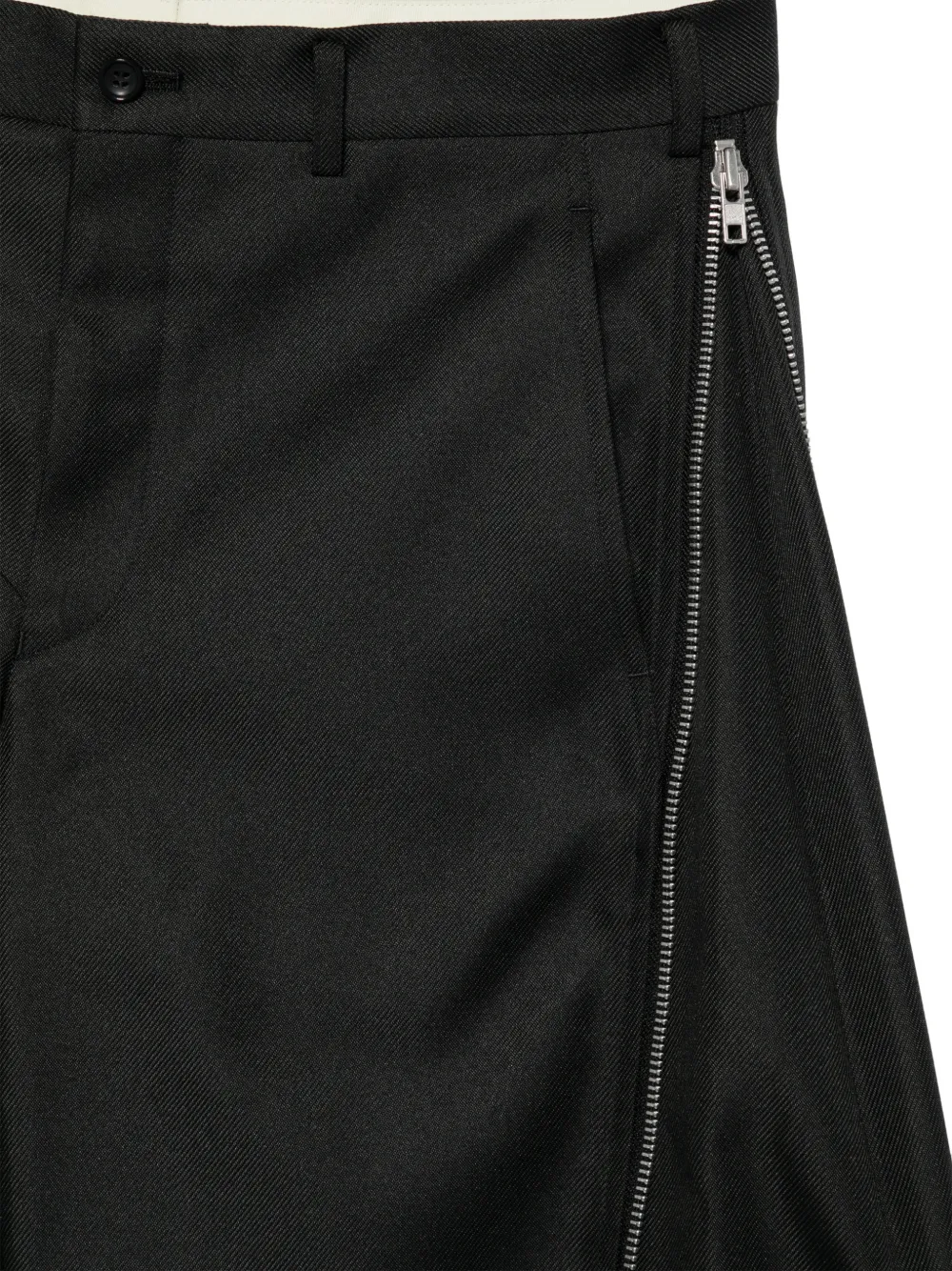 Comme des Garçons Homme Plus Gewelfde broek met ritsdetail Zwart