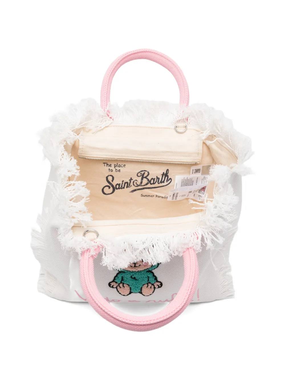 MC2 Saint Barth Colette shopper met borduurwerk en franje Wit