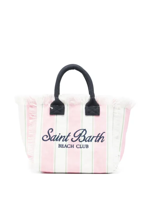 MC2 Saint Barth striped frayed-edge beach bag