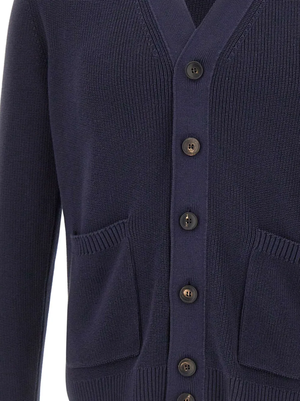 Filippo De Laurentiis Vest met V-hals en geribbelde afwerking Blauw