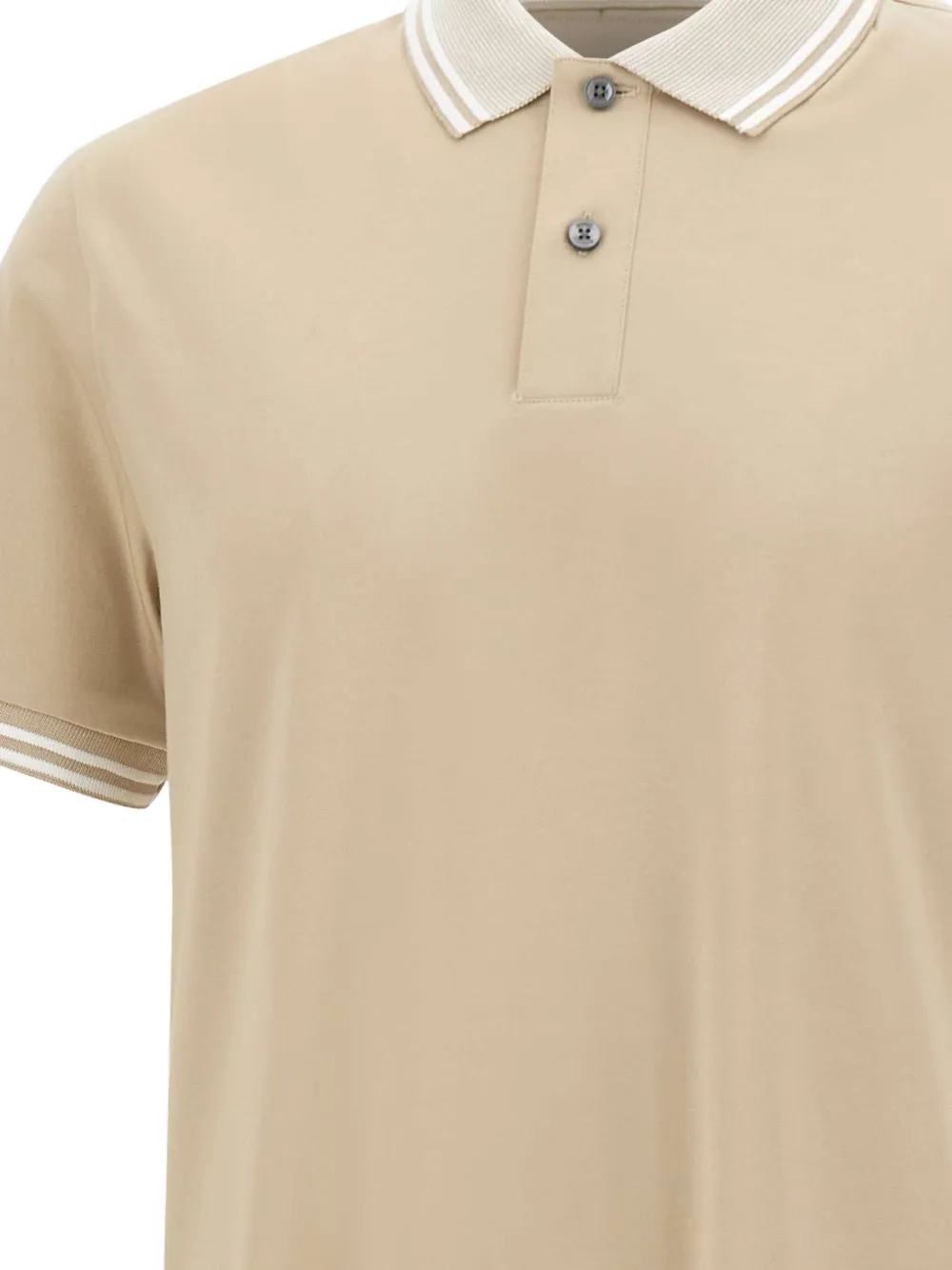 BOSS Poloshirt met contrasterende afwerking Beige