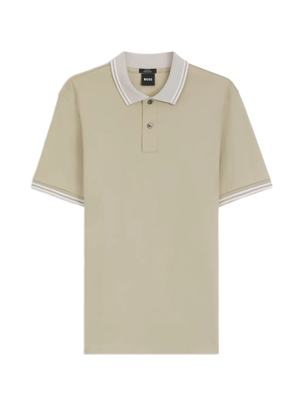 BOSS contrast-trim polo shirt - Toni neutri