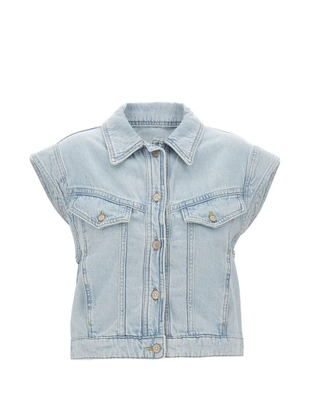 BOSS regular-fit vest in blue marbled denim