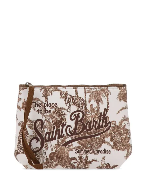 MC2 Saint Barth Aline jungle-print logo clutch bag