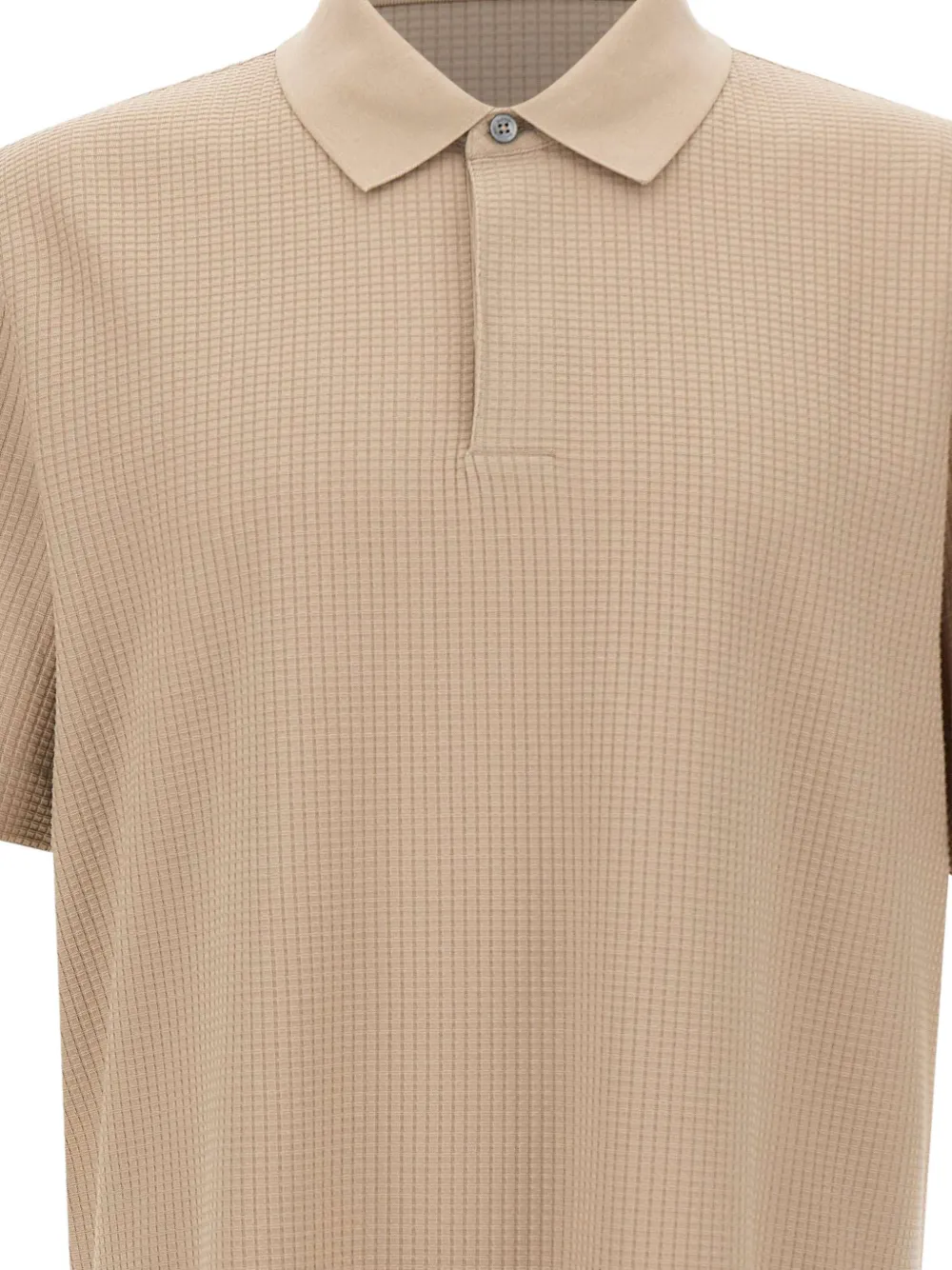 BOSS Geruit poloshirt met jacquard Beige