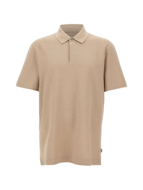 BOSS checked jacquard polo shirt