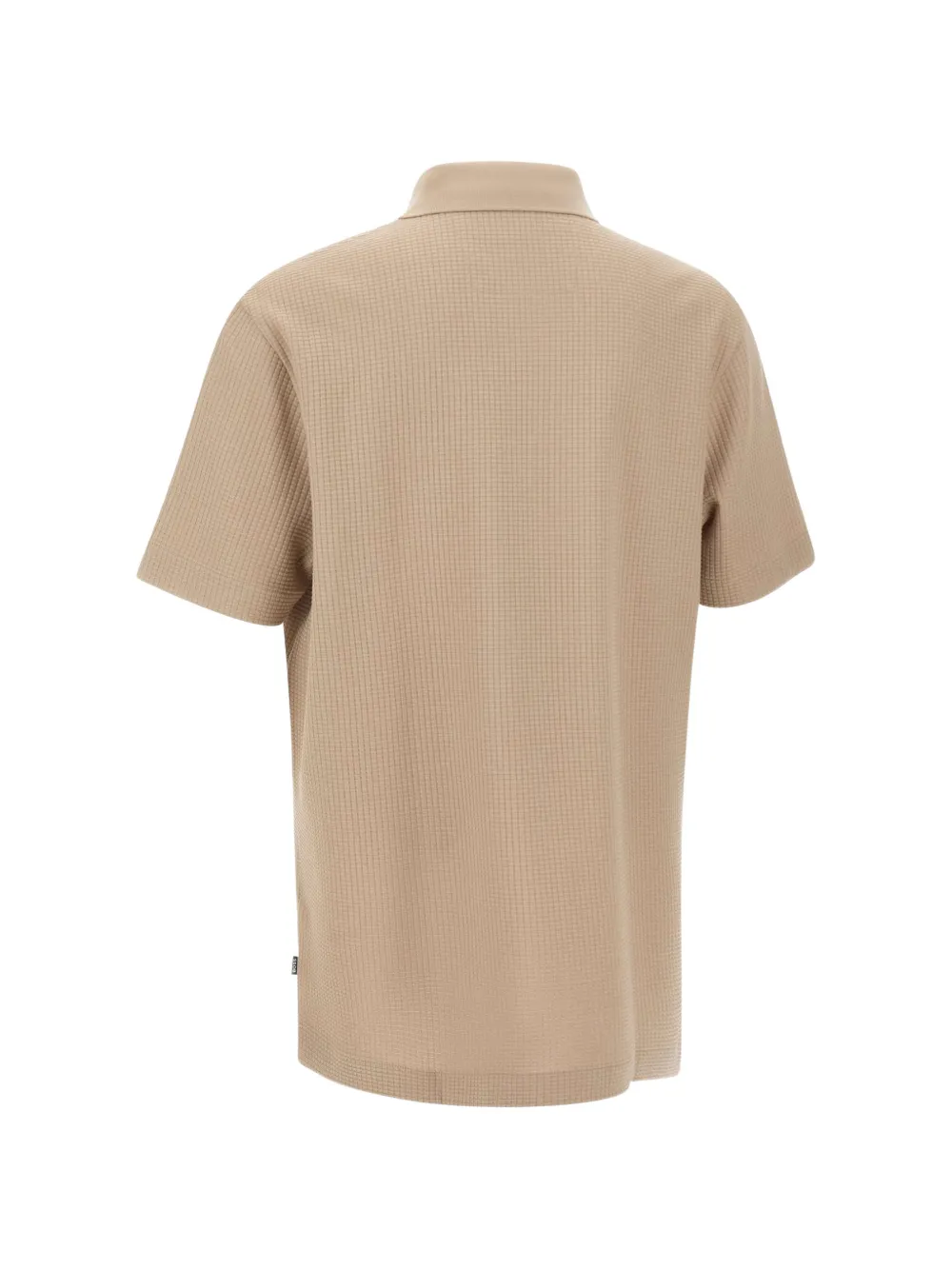 BOSS Geruit poloshirt met jacquard Beige