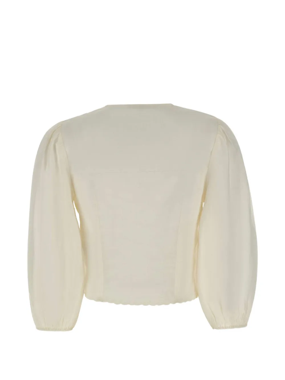 BOSS Blouse met borduurwerk en gewelfde afwerking Beige