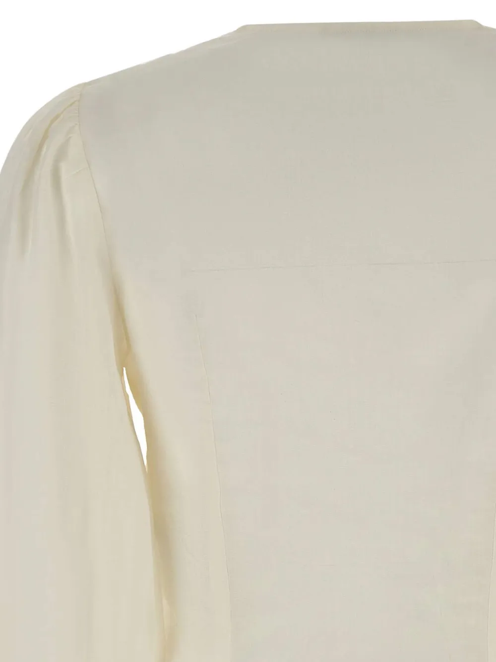 BOSS Blouse met borduurwerk en gewelfde afwerking Beige