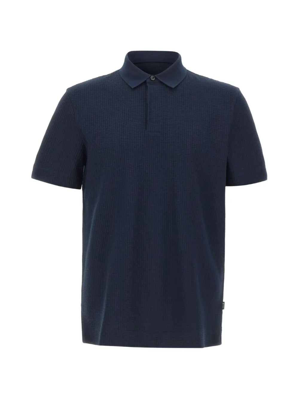 BOSS checked jacquard-texture polo shirt - Blau
