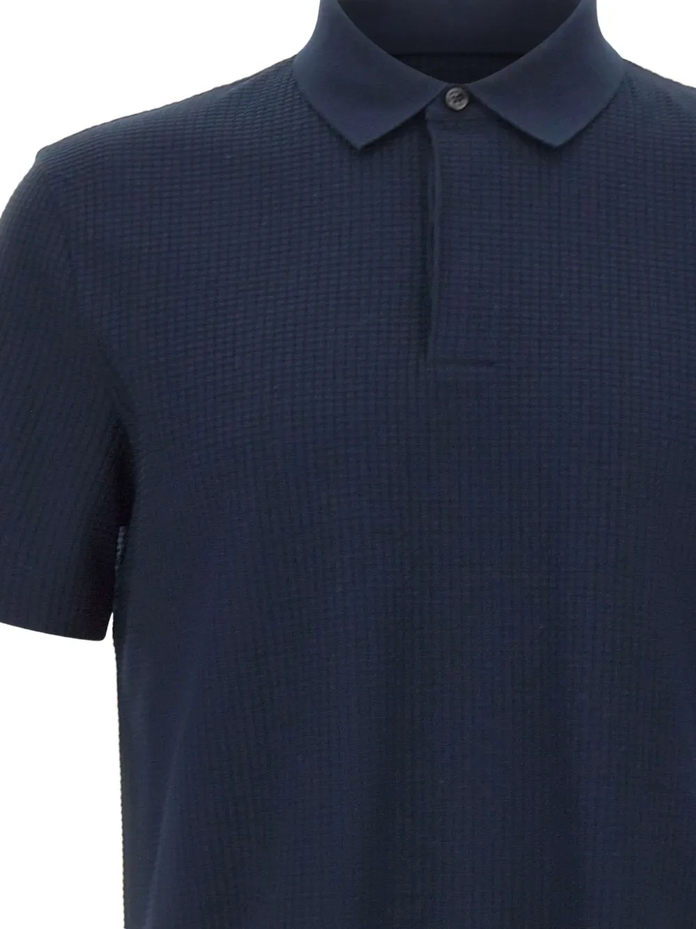 BOSS Geruit poloshirt met jacquard textuur Blauw