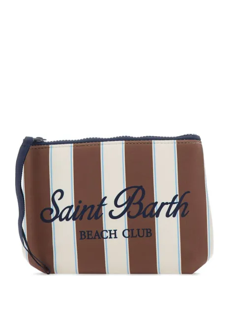 MC2 Saint Barth Aline striped logo-print clutch bag