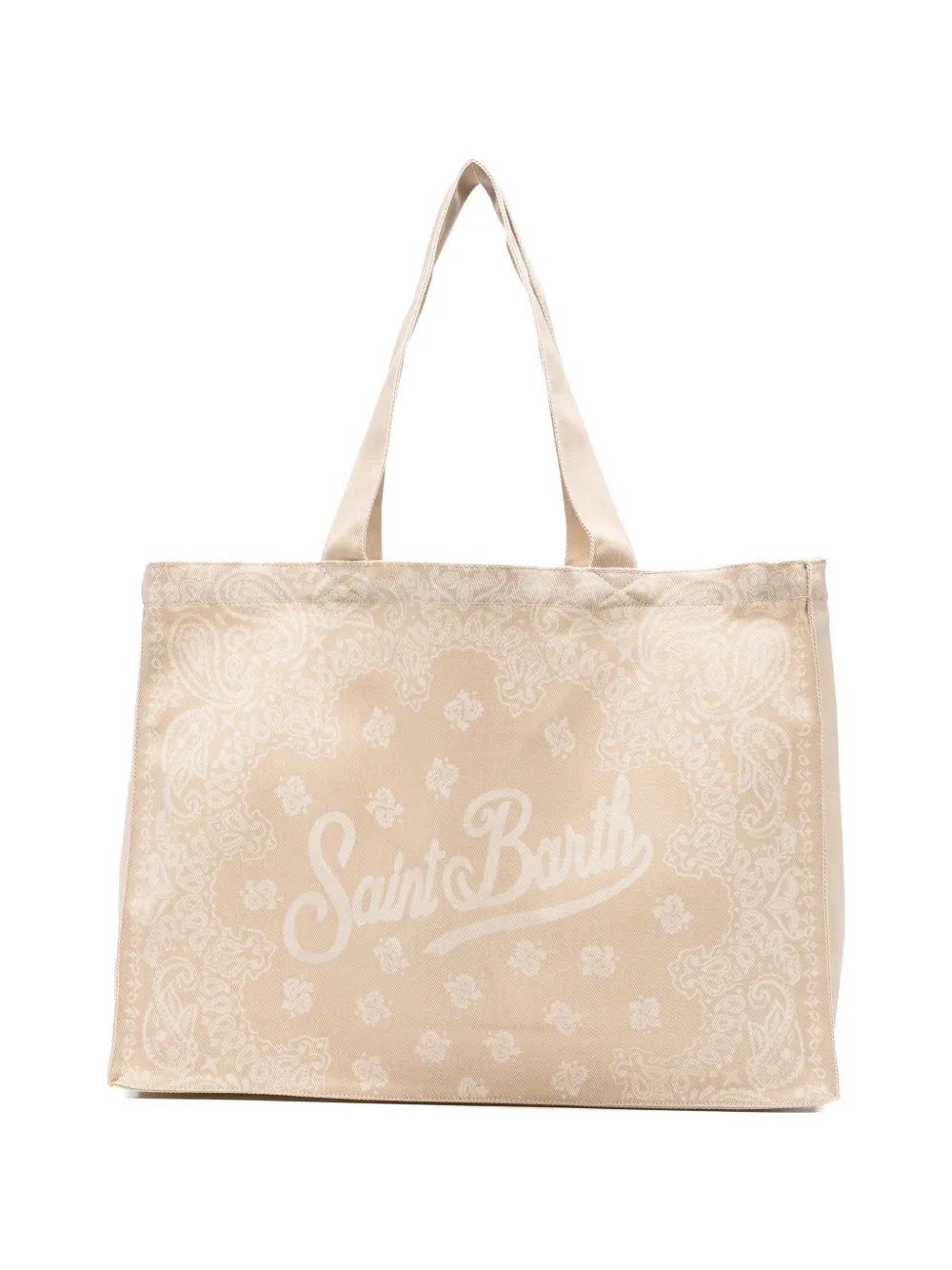 MC2 Saint Barth Essential strandtas met paisley-print en logo Beige