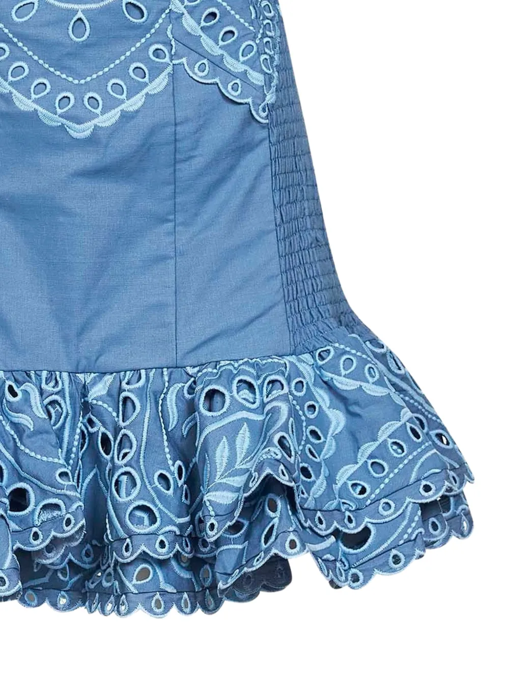 Charo Ruiz Ibiza Salty broderie-anglaise mini-jurk Blauw