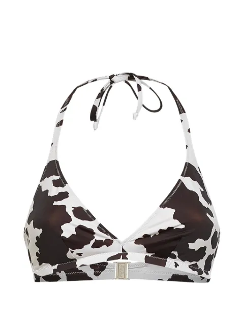 MC2 Saint Barth cow-print triangle bikini top
