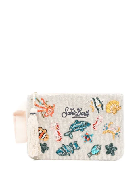 MC2 Saint Barth bead-embellished tassel-detail clutch bag