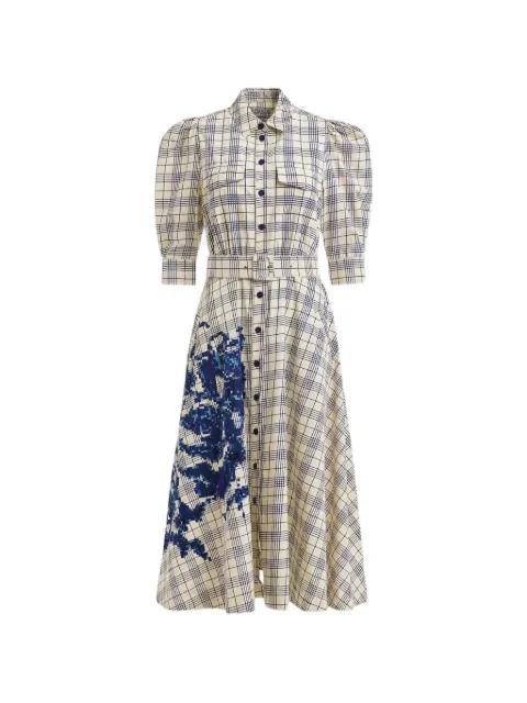 Essentiel Antwerp check-print sequin-embellished maxi dress