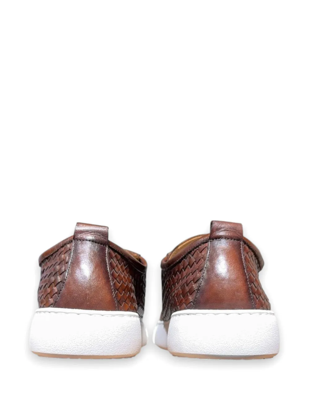CALCE Geweven leren sneakers Bruin