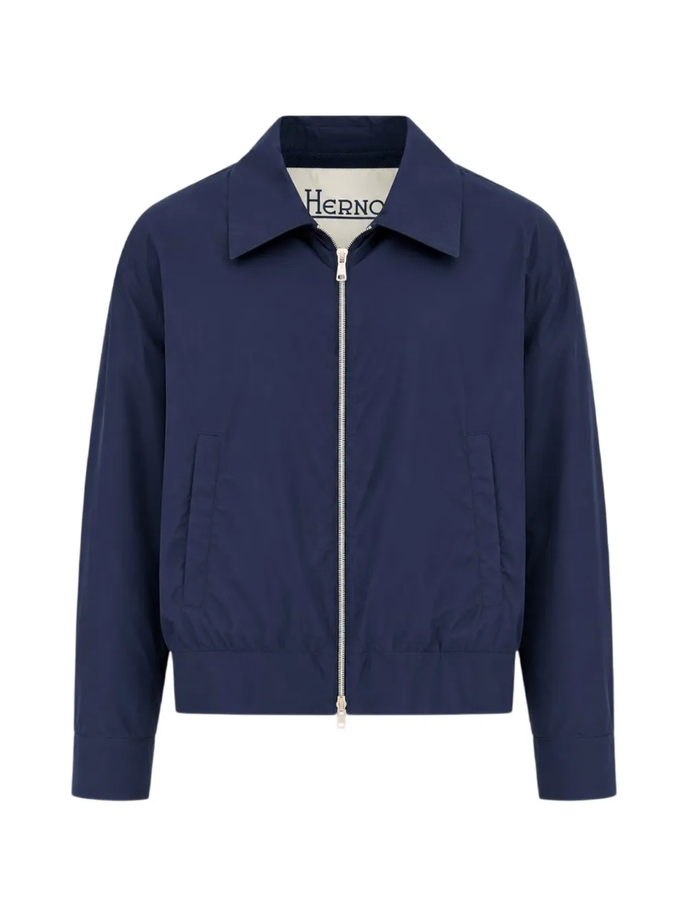 Herno logo-plaque zip-up jacket - Blu