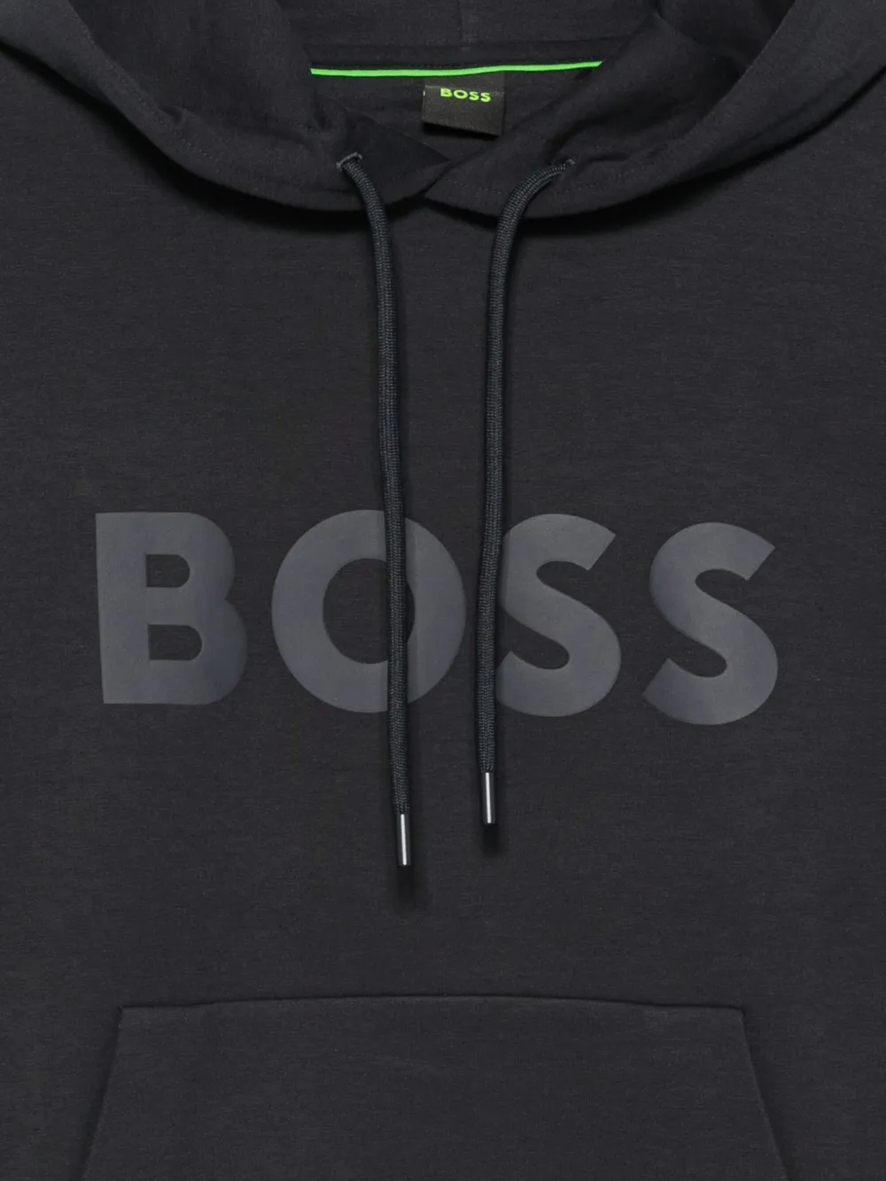 BOSS Hoodie met logoprint en trekkoord Blauw