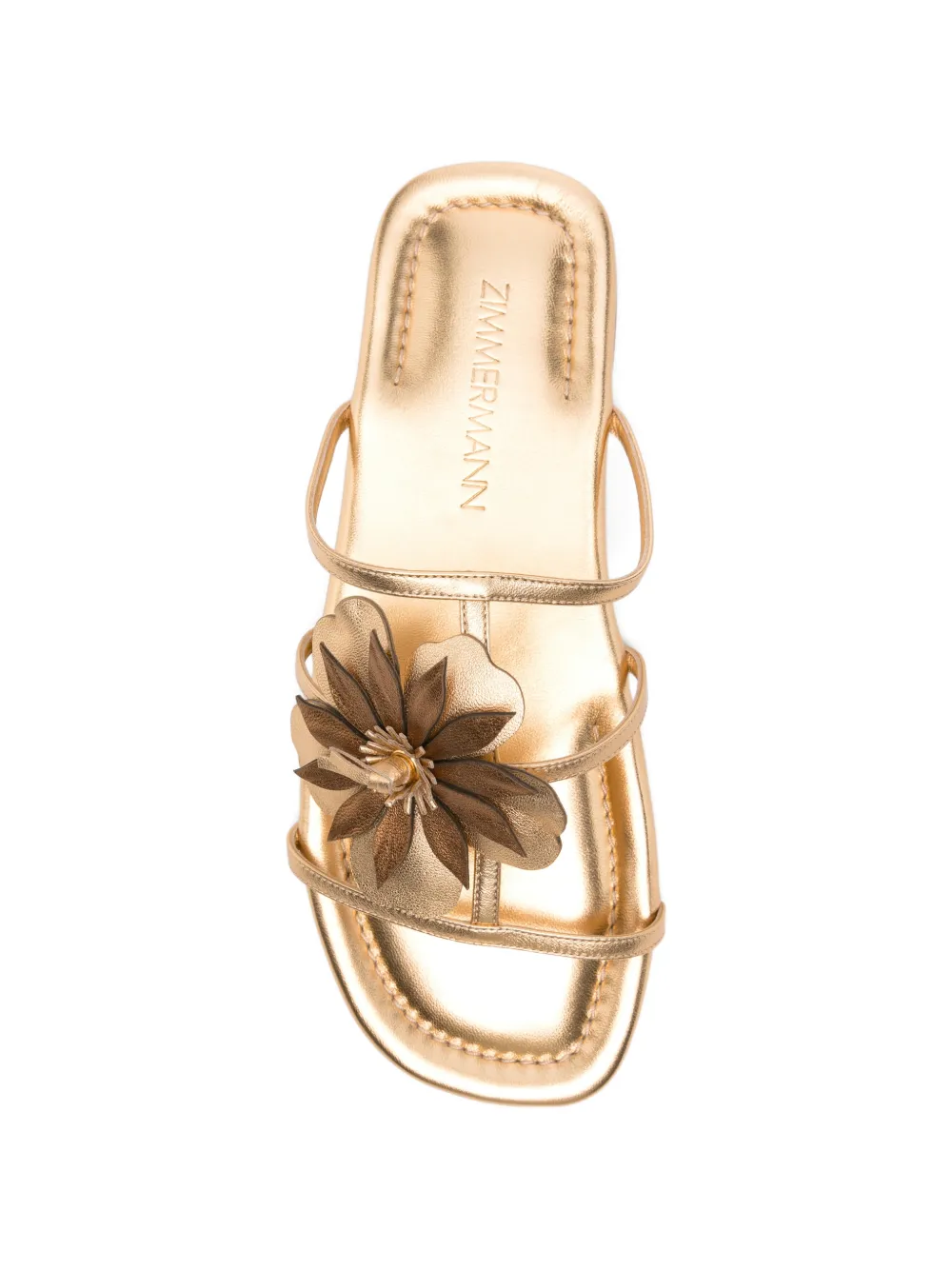 ZIMMERMANN floral-appliqué sandals Goud