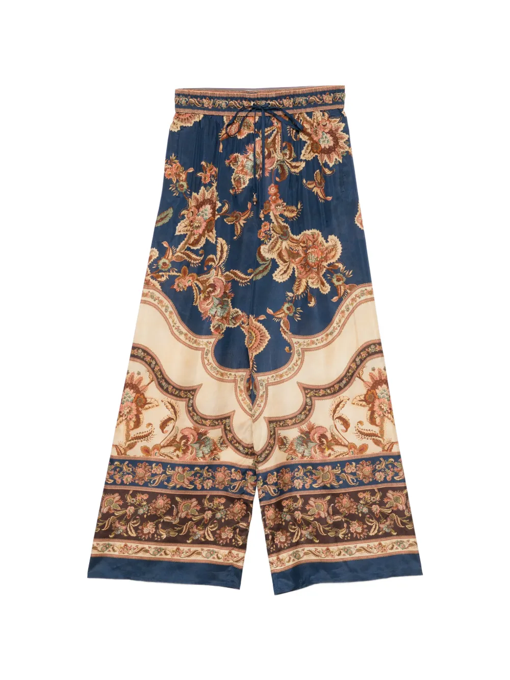 ZIMMERMANN Aster floral-print drawstring trousers - Blu