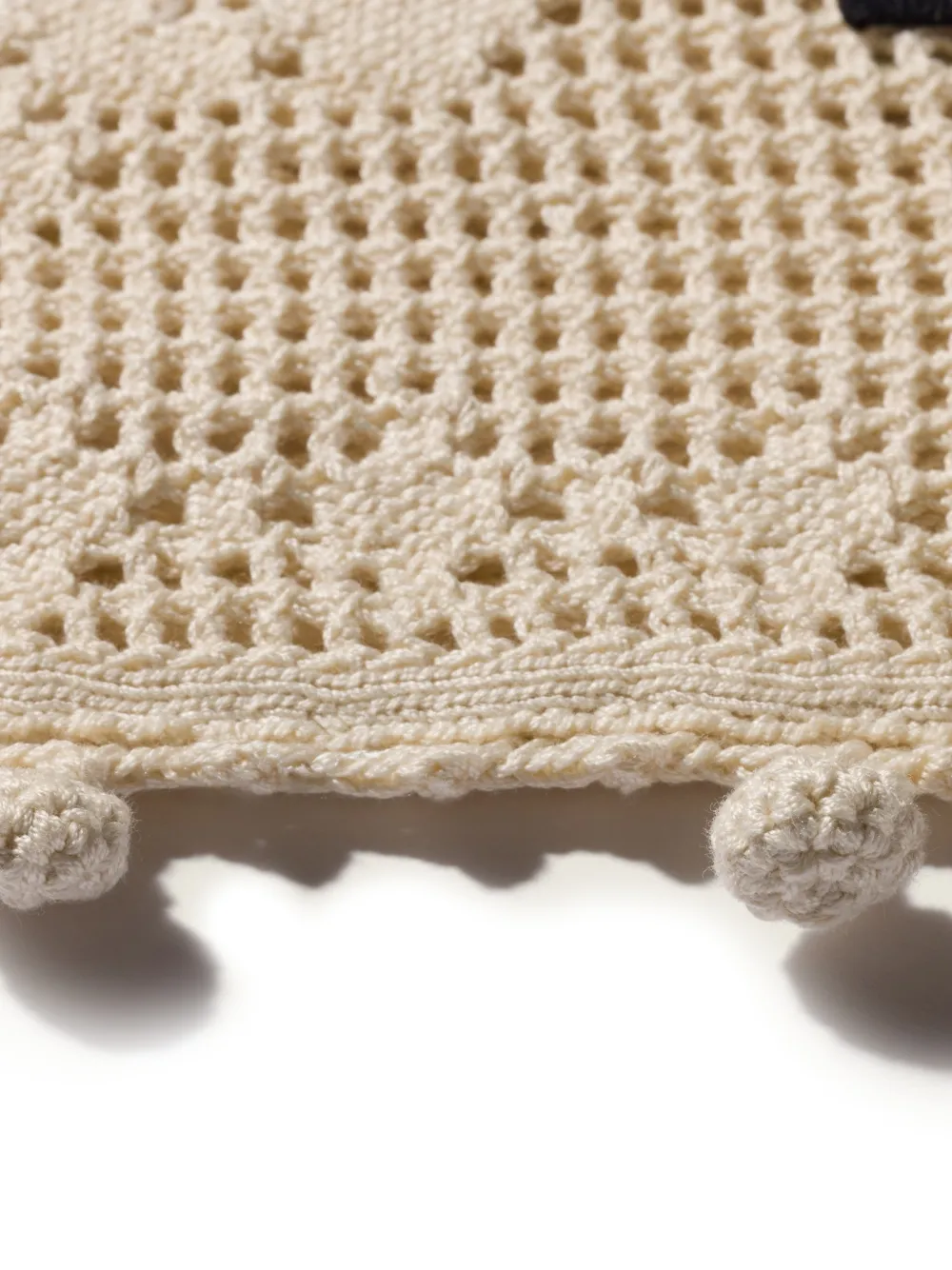 Miu Katoenen gehaakte handtas Beige