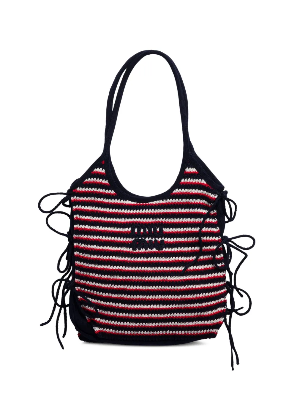 Miu Miu Borsa Ivy all'uncinetto - Blu