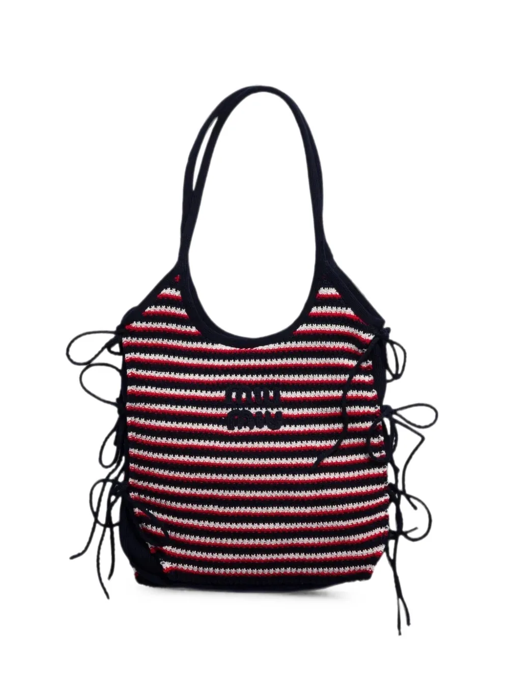 Miu Miu Borsa Ivy all'uncinetto - Blu