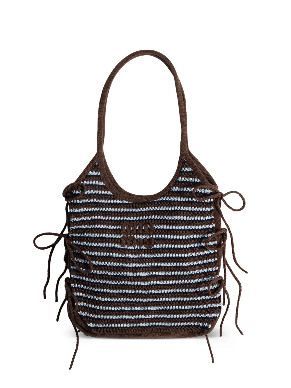 Miu Miu Borsa Ivy all'uncinetto - Marrone