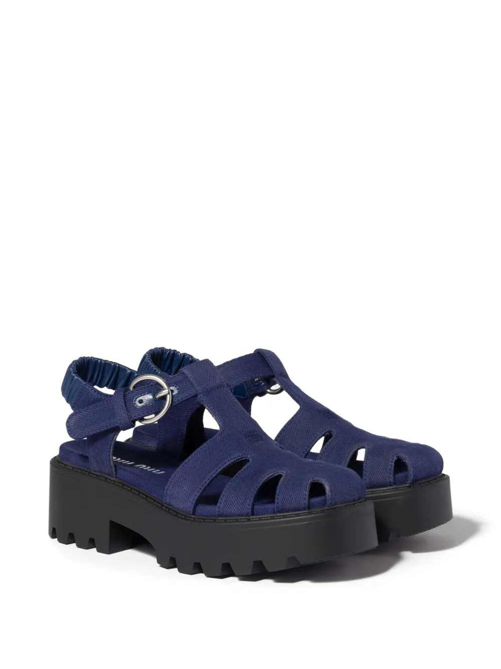 Miu Gabardine sandalen Blauw
