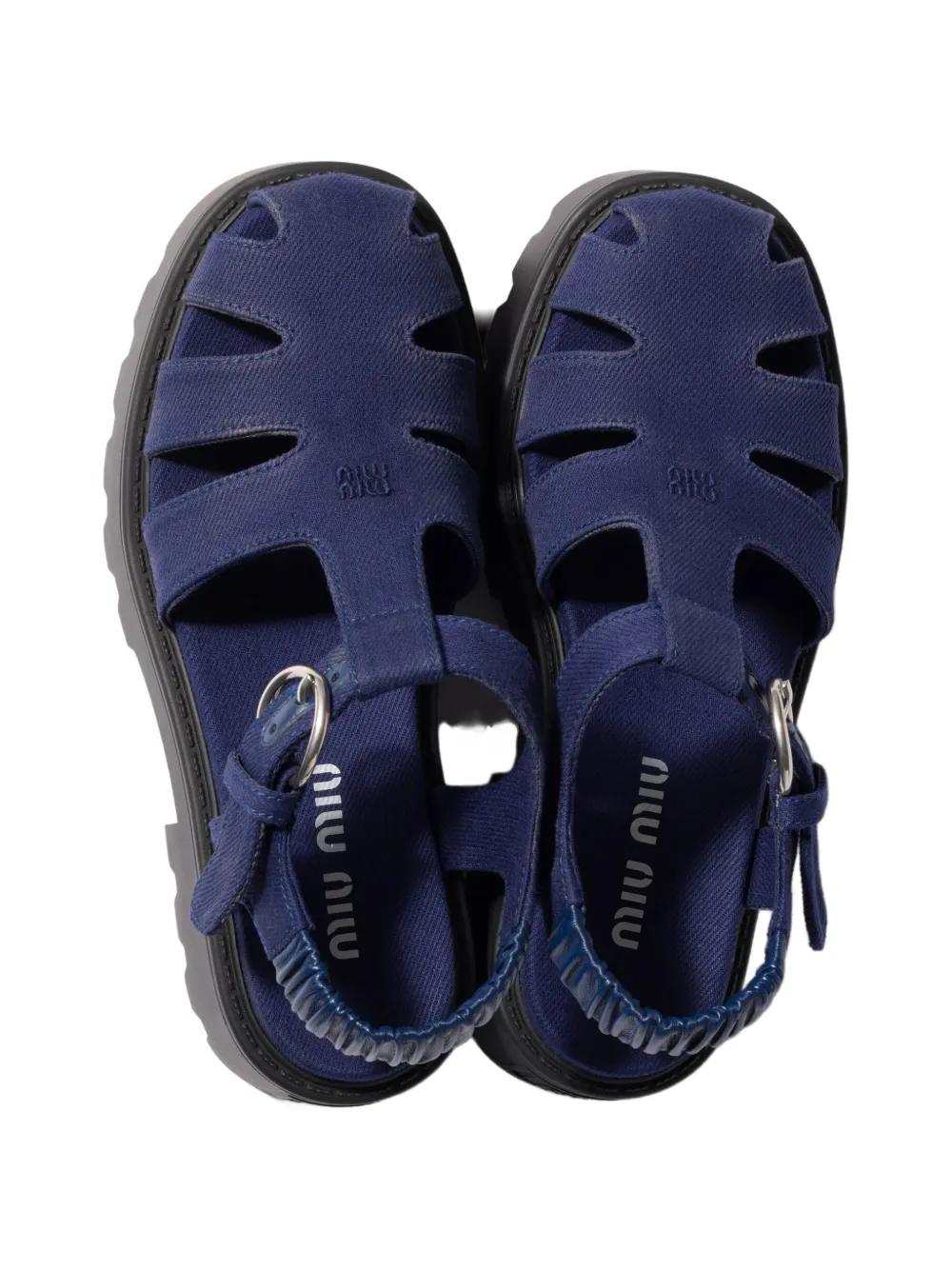Miu Gabardine sandalen Blauw
