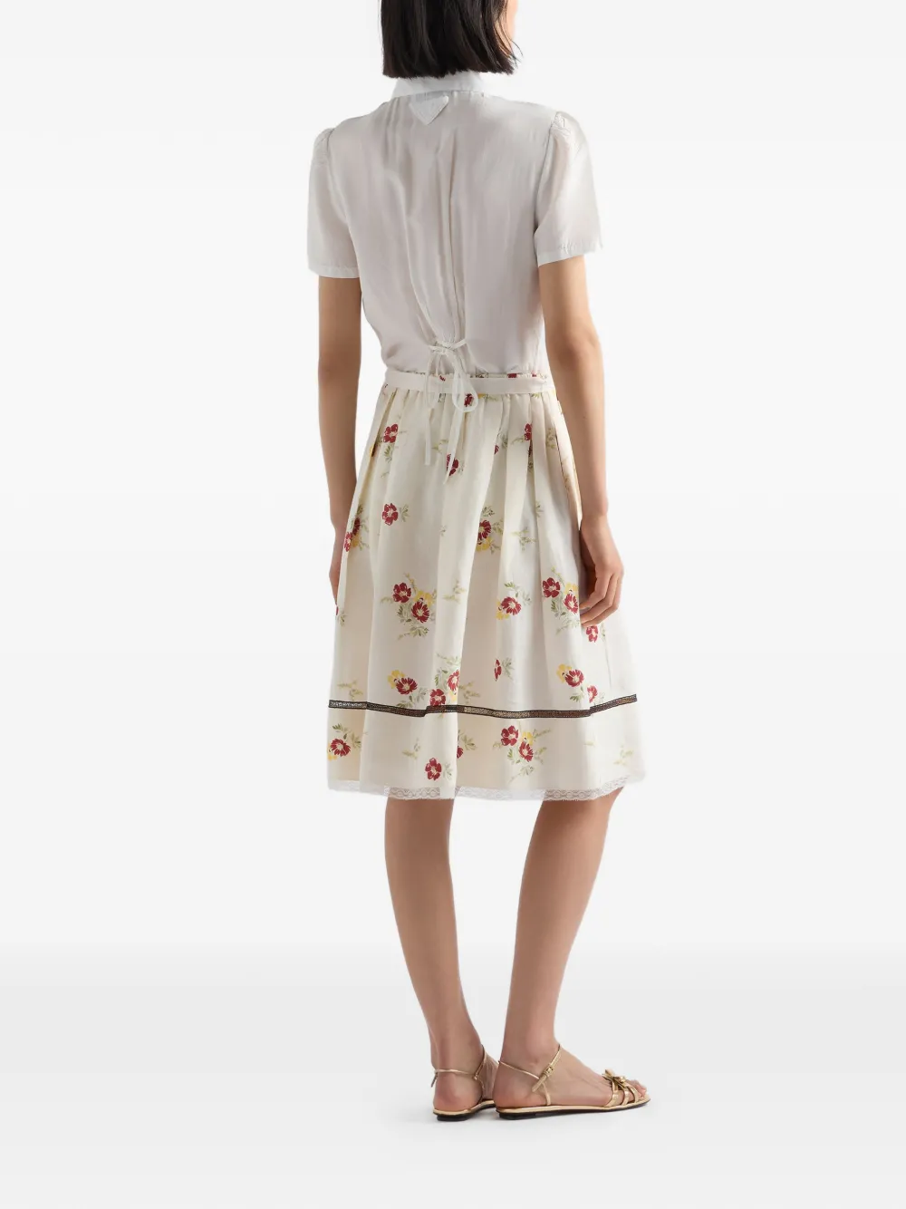  Prada Camisa Con Estampado Floral - Neutro 