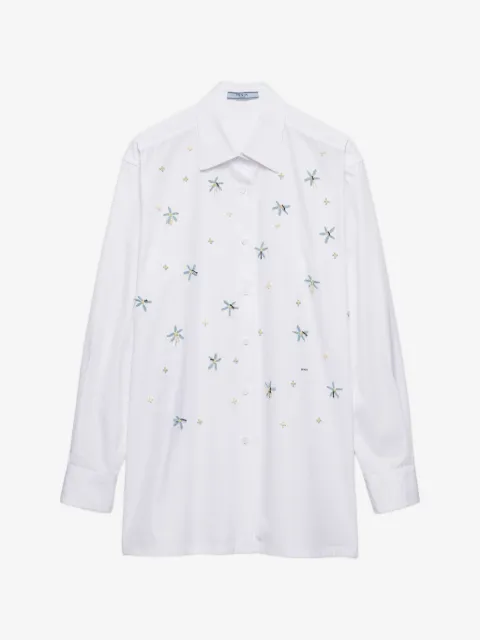 Prada embroidered poplin shirt