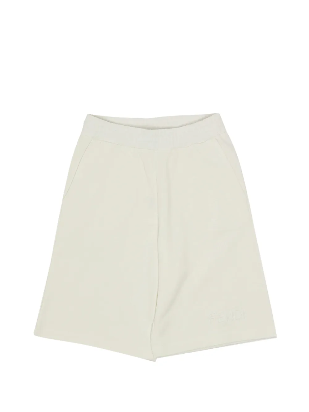 Fendi Kids logo-embroidered elasticated-waist shorts - Weiß