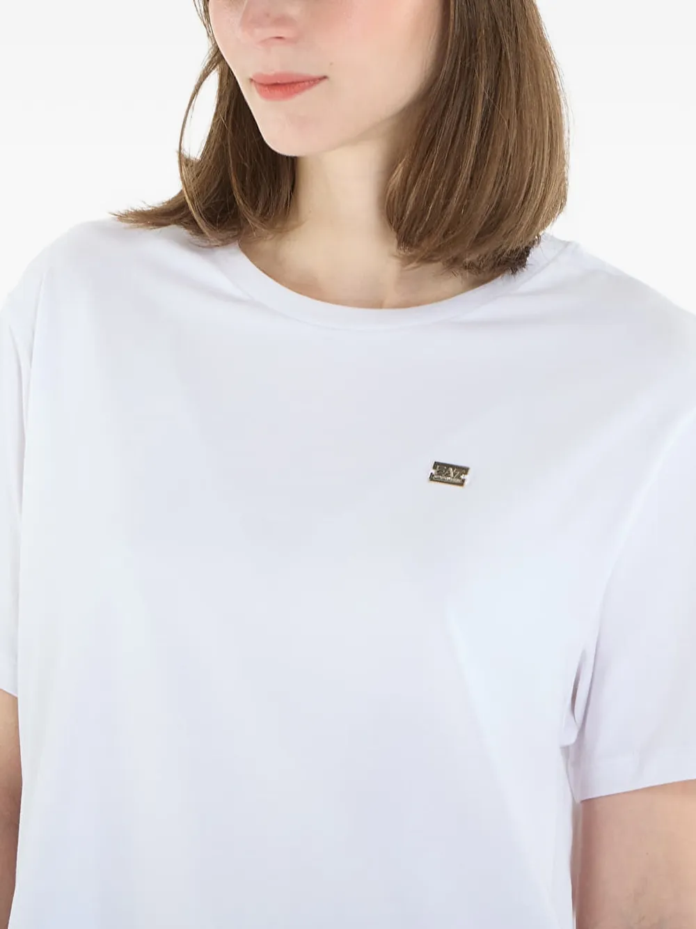 Ea7 Emporio Armani T-shirt met logoplakkaat Wit