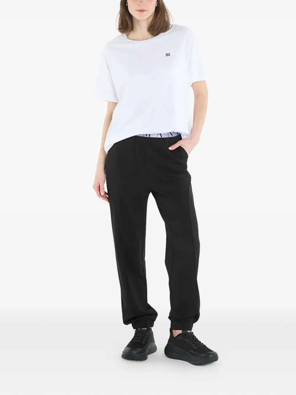 Ea7 Emporio Armani T-shirt met logoplakkaat Wit