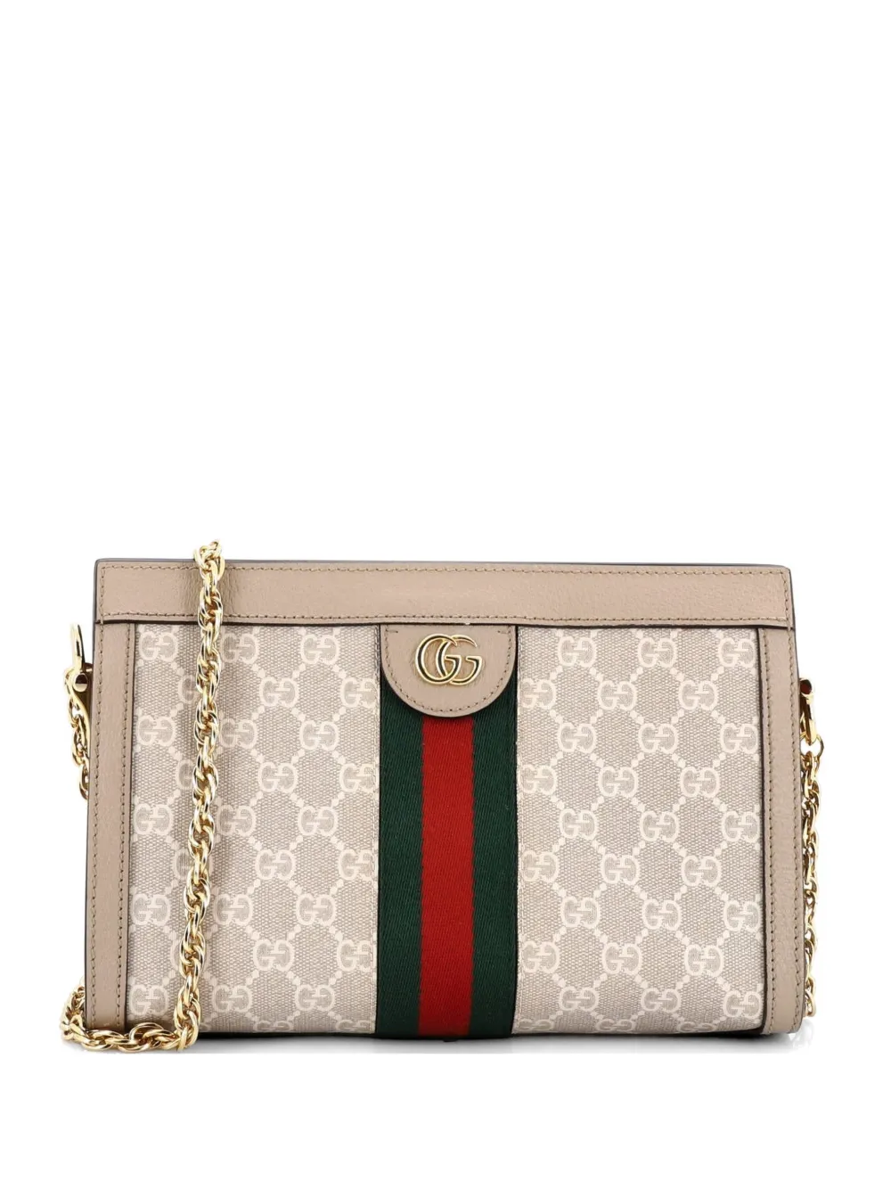 Gucci Pre-Owned Ophidia Chain Shoulder Bag GG Coated Canvas Small crossbody bag - Toni neutri