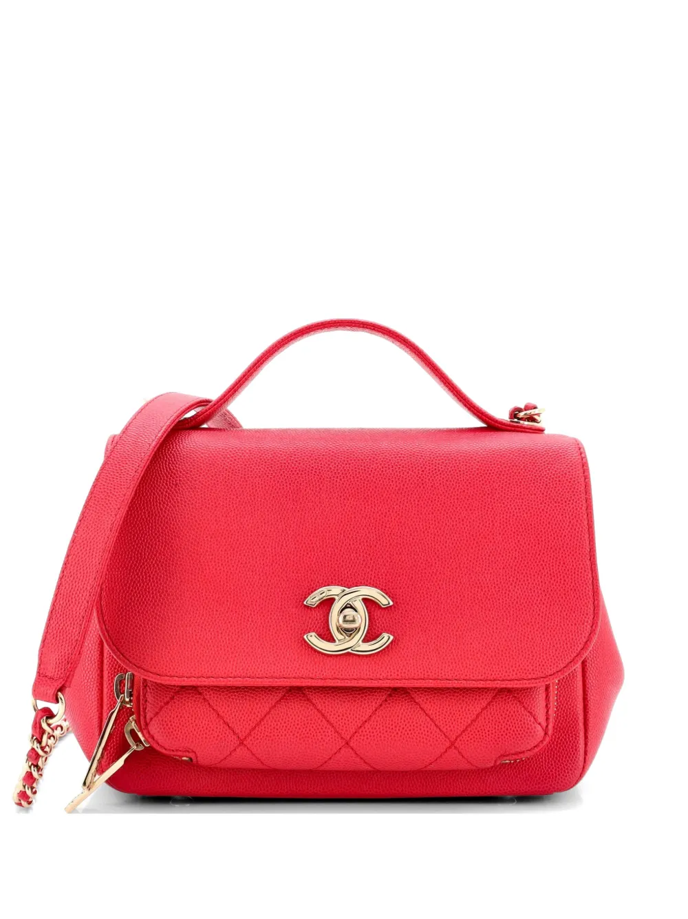 CHANEL Pre-Owned Business Affinity Flap Bag Quilted Caviar Mini crossbody bag - Rosso