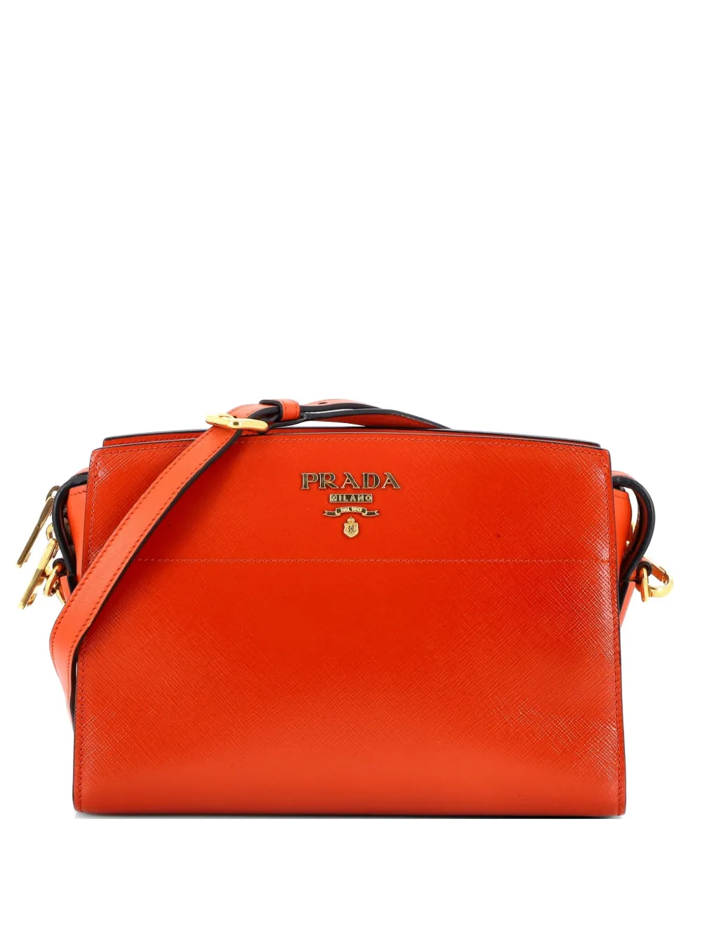 Prada Pre-Owned Bibliotheque Saffiano Leather crossbody bag - Arancione