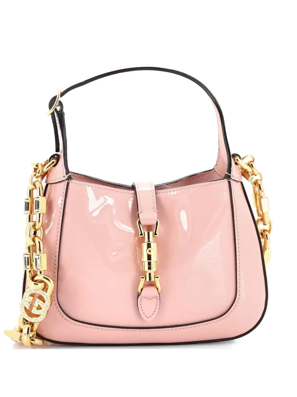 Gucci Pre-Owned Jackie 1961 Chain Hobo Patent Mini shoulder bag - Rosa